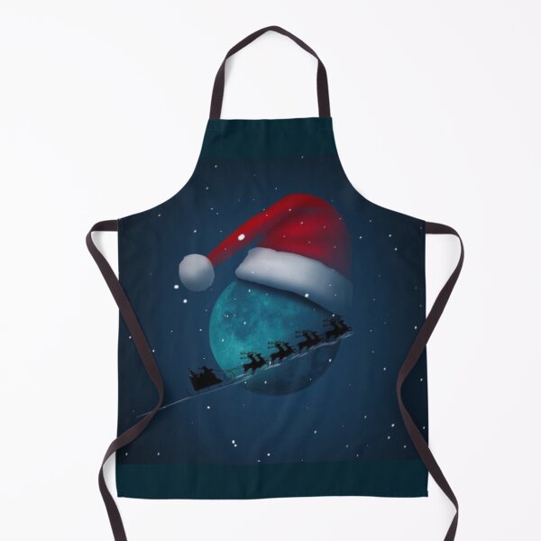 Item preview, Santa's Spaceflight Over Moon Artwork designed and sold by NivyasArtistry.