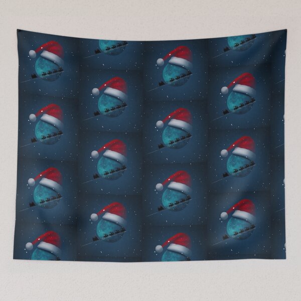 Item preview, Santa's Spaceflight Over Moon Artwork   designed and sold by NivyasArtistry.