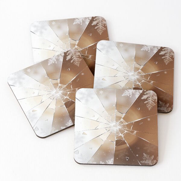 Item preview, Dramatic Shattered Mirror Snowflake Abstract Winter Aesthetic Art designed and sold by Cherrydora.