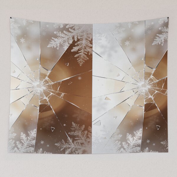 Item preview, Dramatic Shattered Mirror Snowflake Abstract Winter Aesthetic Art designed and sold by Cherrydora.