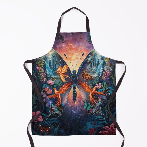 Item preview, Phoenix Butterfly Rebirth - Mystical Fantasy Art with Tropical Jungle and Waterfalls designed and sold by TitanRN.