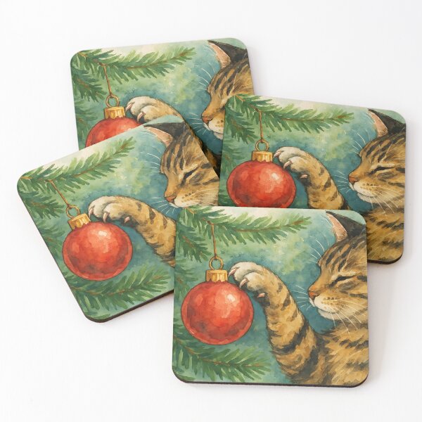 Item preview, Here Comes Santa Claws – Cheeky Tabby Cat Christmas Mischief designed and sold by EmeraldeaDesign.