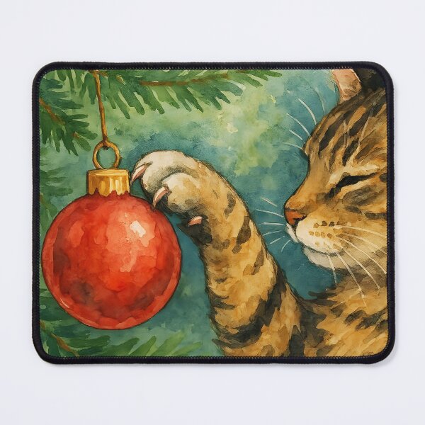 Item preview, Here Comes Santa Claws – Cheeky Tabby Cat Christmas Mischief designed and sold by EmeraldeaDesign.