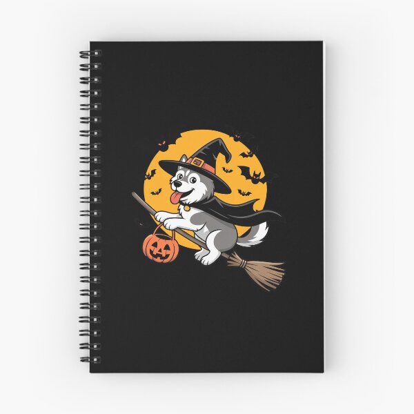 Item preview, Siberian Husky Dog Witch On Broomstick Pumpkin Halloween designed and sold by JaskconLIfe23.