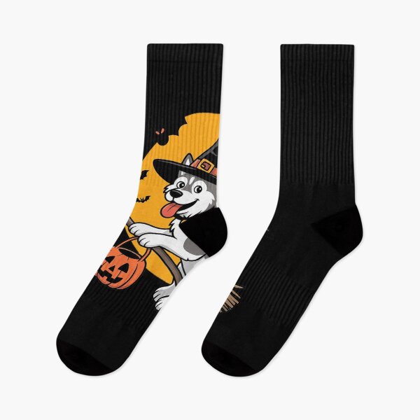 Item preview, Siberian Husky Dog Witch On Broomstick Pumpkin Halloween designed and sold by JaskconLIfe23.