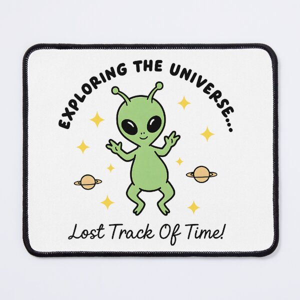 Item preview, Cute Alien Lost Track of Time – Funny Space Illustration designed and sold by Senkov.