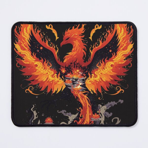 Item preview, Fiery Phoenix Rising with Lotus Flowers - Rebirth and Renewal Art designed and sold by TitanRN.