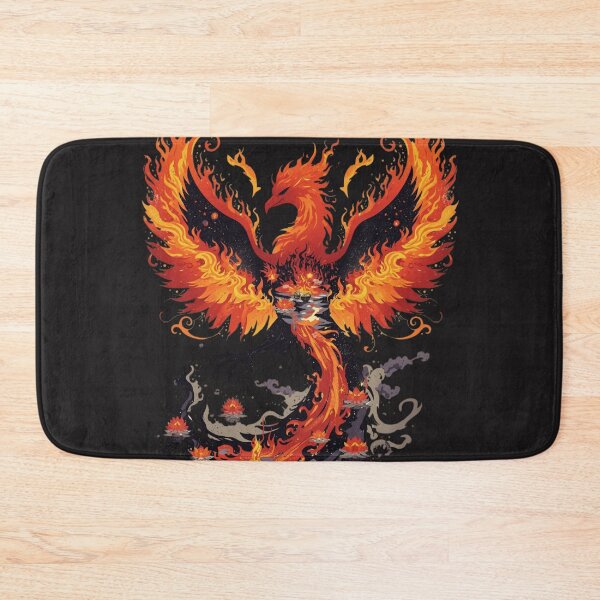 Item preview, Fiery Phoenix Rising with Lotus Flowers - Rebirth and Renewal Art designed and sold by TitanRN.