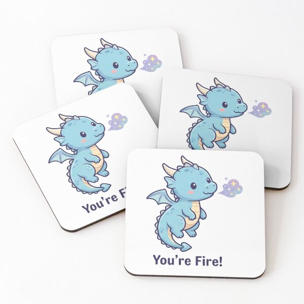 Item preview, Cute Blue Dragon You're Fire Quote designed and sold by k3rstman1.