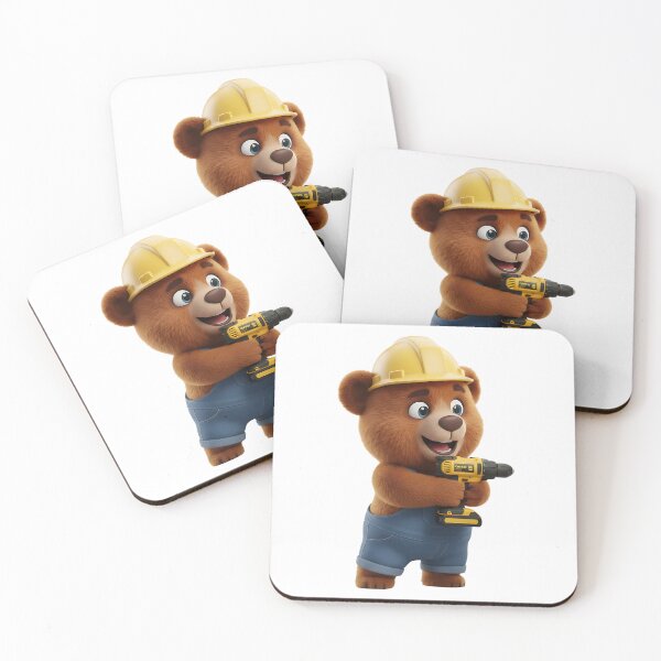 Item preview, Cute Construction Bear Builder With Drill 3D Art designed and sold by vk09.