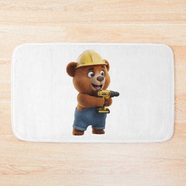 Item preview, Cute Construction Bear Builder With Drill 3D Art designed and sold by vk09.