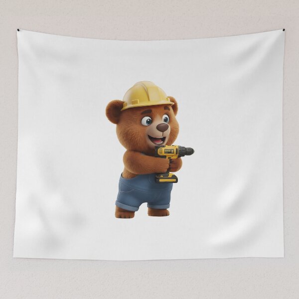 Item preview, Cute Construction Bear Builder With Drill 3D Art designed and sold by vk09.