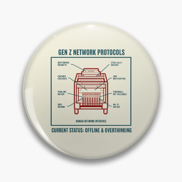 Item preview, Funny Gen Z Network Protocols Tech Humor Graphic Design designed and sold by SplashTastic.