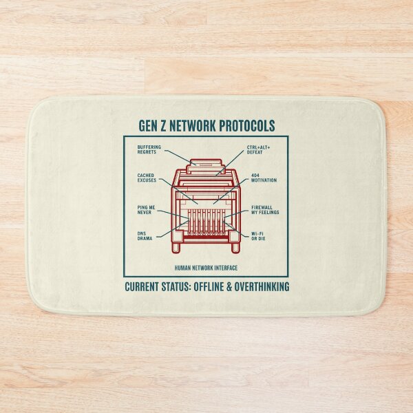 Item preview, Funny Gen Z Network Protocols Tech Humor Graphic Design designed and sold by SplashTastic.