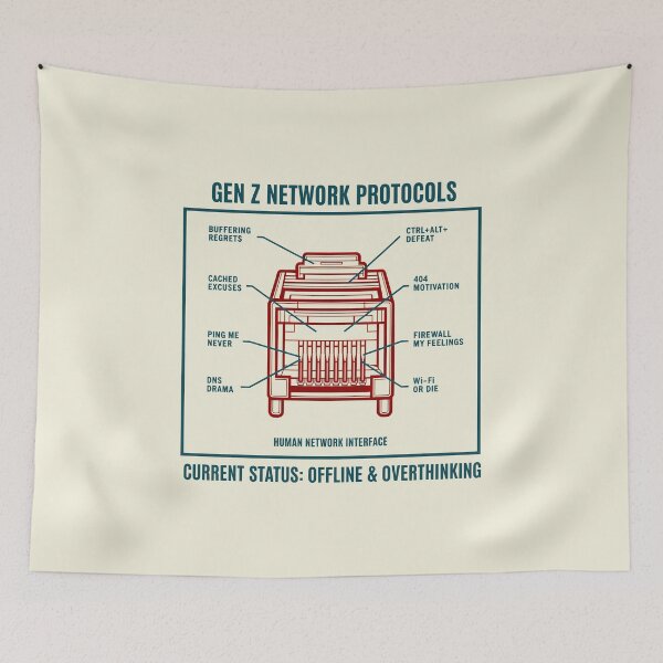 Item preview, Funny Gen Z Network Protocols Tech Humor Graphic Design designed and sold by SplashTastic.