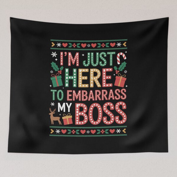 Item preview, I'M Just Here To Embarrass My Boss Office Ugly Christmas designed and sold by Elenasriveras.