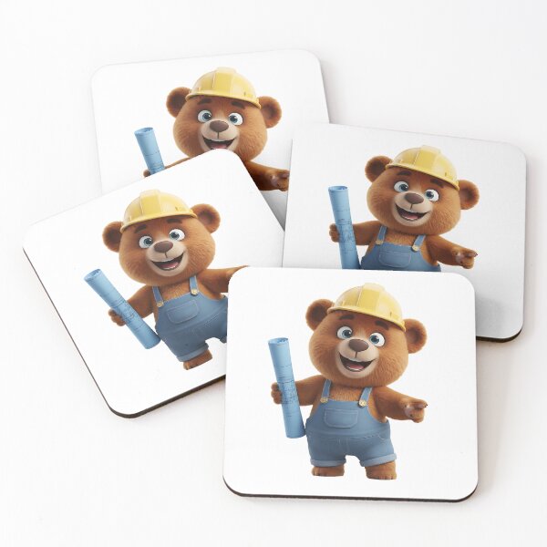 Item preview, Construction Bear Architect With Blueprints 3D Cartoon designed and sold by vk09.