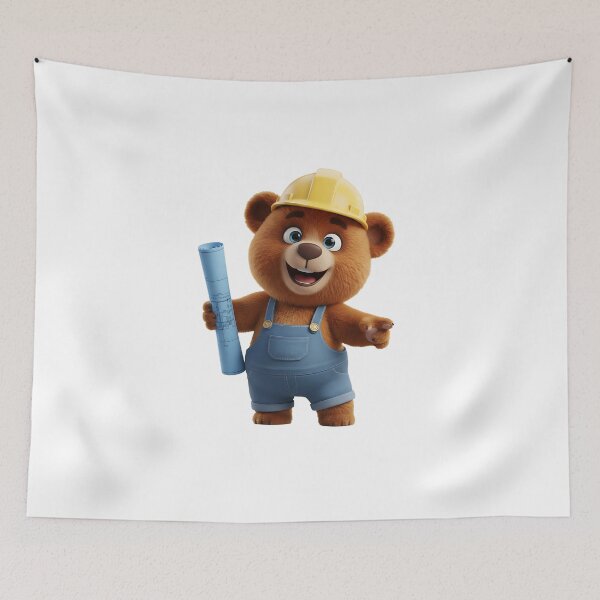 Item preview, Construction Bear Architect With Blueprints 3D Cartoon designed and sold by vk09.