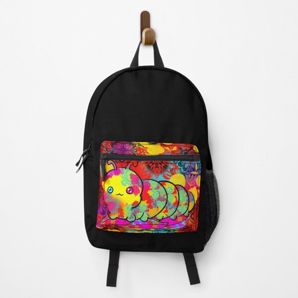 Item preview, Psychedelic Kawaii Caterpillar – Colorful and Pop Floral Art designed and sold by Herami.