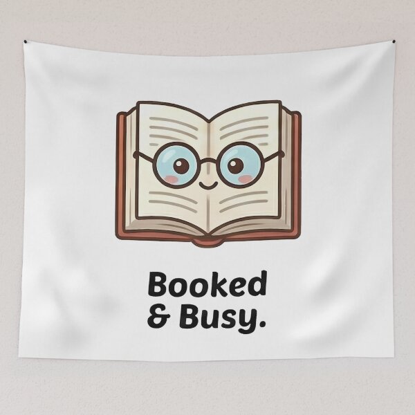 Item preview, Booked & Busy Cute Bookworm Reader designed and sold by k3rstman1.