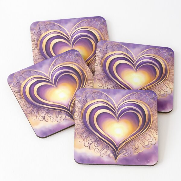 Item preview, Purple and Golden Heart designed and sold by CalmnessbyChoice.