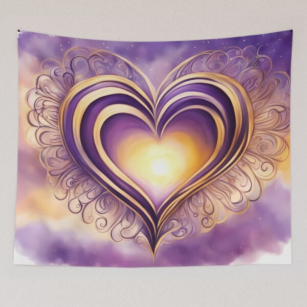 Item preview, Purple and Golden Heart designed and sold by CalmnessbyChoice.