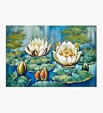 oil painting water lilies Photographic Print