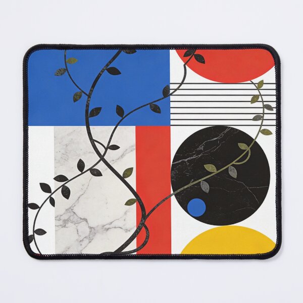 Item preview, Abstract Bauhaus Modern Vine Art - Geometric Color Block Marble Design designed and sold by Cherrydora.