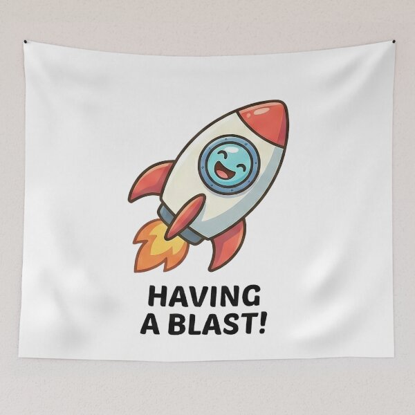 Item preview, Cute Smiling Rocket Having A Blast designed and sold by k3rstman1.