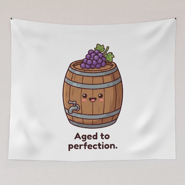 Item preview, Aged to Perfection Happy Wine Barrel designed and sold by k3rstman1.