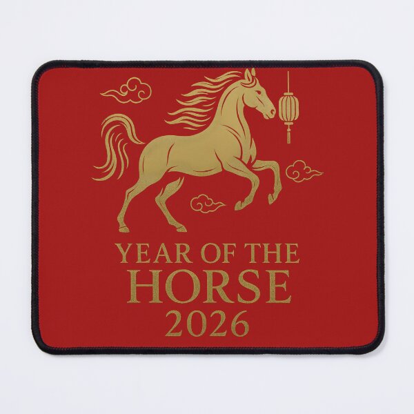 Item preview, Year of the Horse 2026: Lunar New Year Gold Linework Art designed and sold by elynne9.