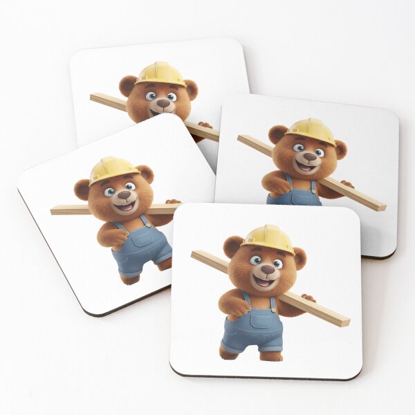 Item preview, Construction Bear Carpenter Carrying Wood Plank designed and sold by vk09.