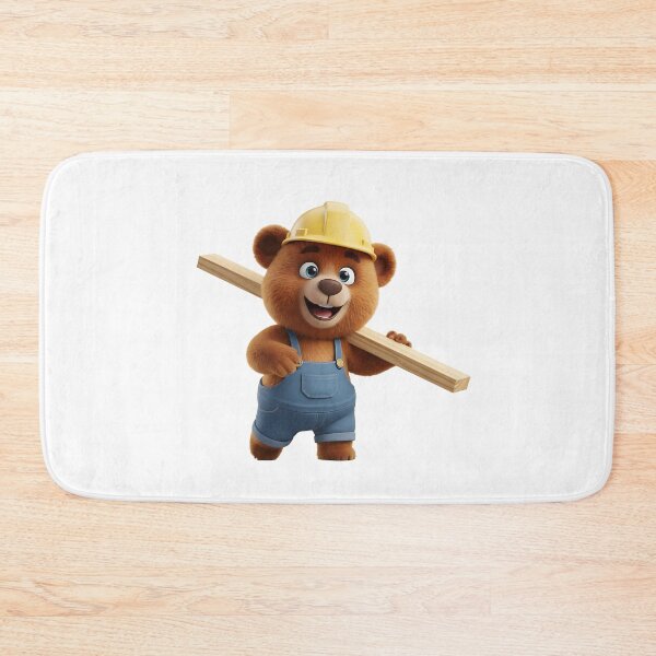 Item preview, Construction Bear Carpenter Carrying Wood Plank designed and sold by vk09.