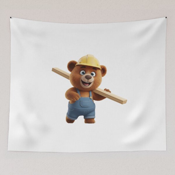 Item preview, Construction Bear Carpenter Carrying Wood Plank designed and sold by vk09.