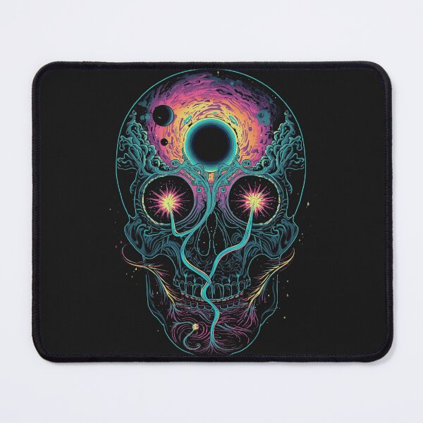 Item preview, Cosmic Black Hole Skull - Psychedelic Neon Galaxy Art designed and sold by TitanRN.