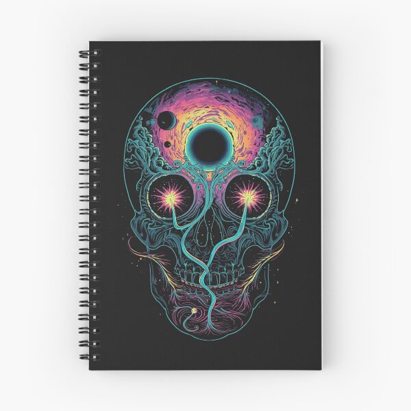 Item preview, Cosmic Black Hole Skull - Psychedelic Neon Galaxy Art designed and sold by TitanRN.