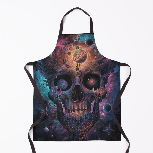 Item preview, Cosmic Skull Nebula Psychedelic Art - Surreal Space Galaxy with Planets and Brain designed and sold by TitanRN.
