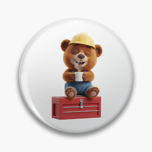 Item preview, Construction Bear Coffee Break On Red Toolbox designed and sold by vk09.