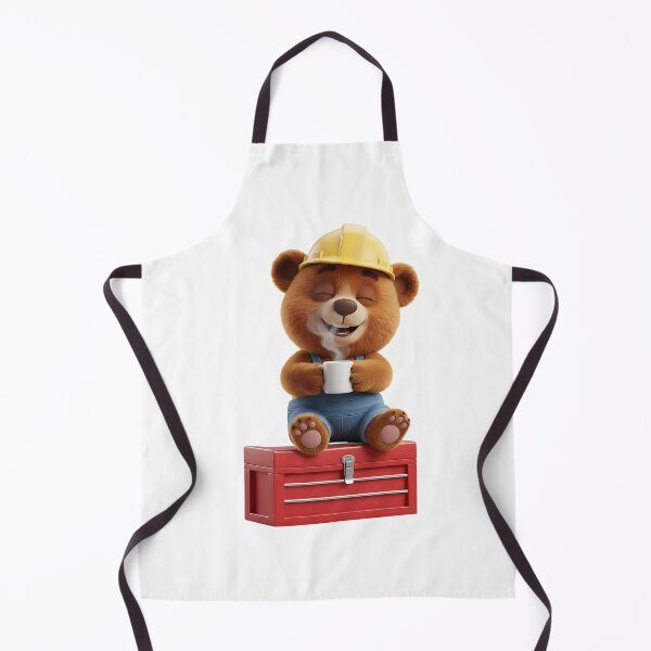 Item preview, Construction Bear Coffee Break On Red Toolbox designed and sold by vk09.