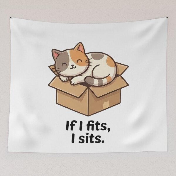 Item preview, Cute Sleeping Cat Box If Fits I Sits designed and sold by k3rstman1.