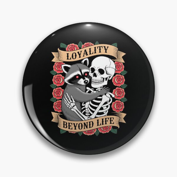 Item preview, Skeleton and Raccoon Loyalty Beyond Life Tattoo designed and sold by NetoGalaxy.