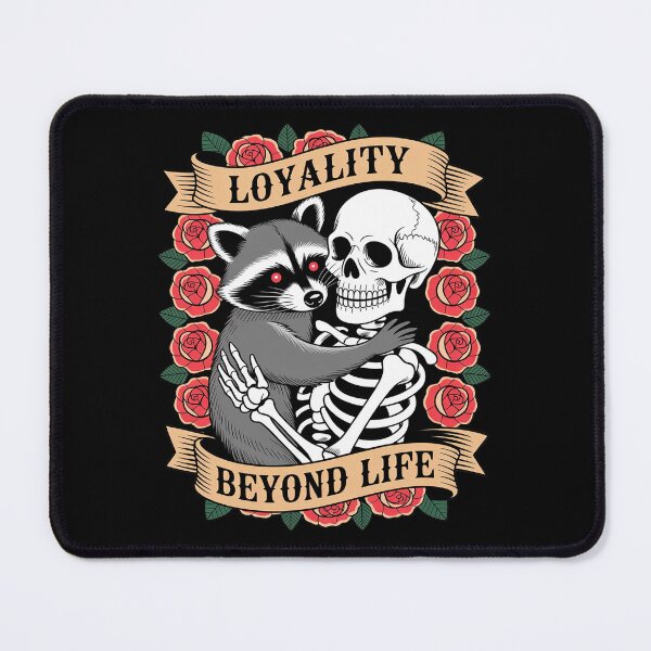 Item preview, Skeleton and Raccoon Loyalty Beyond Life Tattoo designed and sold by NetoGalaxy.