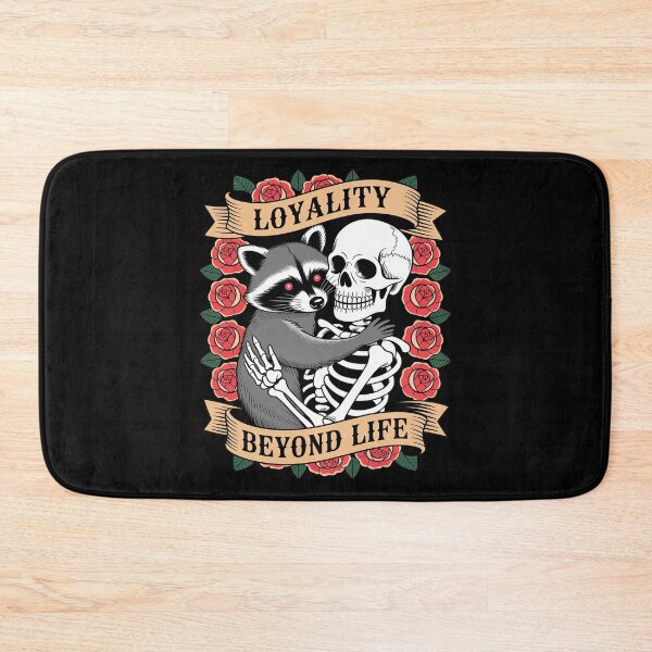 Item preview, Skeleton and Raccoon Loyalty Beyond Life Tattoo designed and sold by NetoGalaxy.