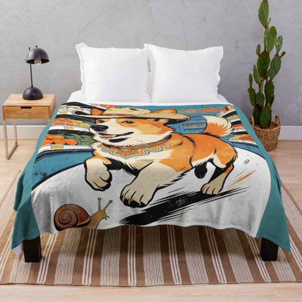 Item preview, Psychedelic Pop Art Corgi Cowboy Grocer Sticker | Funny Retro Dog & Snail Art designed and sold by Cherrydora.