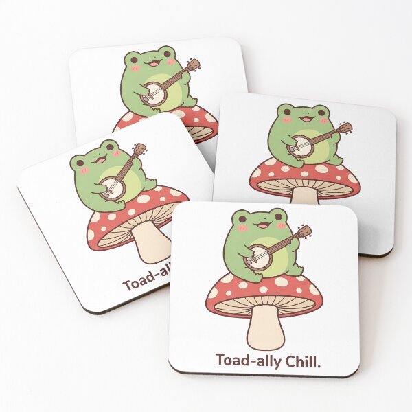 Item preview, Toad-ally Chill Cute Frog Banjo Mushroom designed and sold by k3rstman1.