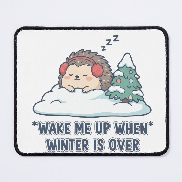 Item preview, Wake Me Up When Winter Is Over Christmas T-Shirt & Stickers – Cute Sleeping Hedgehog Funny Winter designed and sold by ZyxDes.