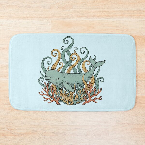 Item preview, Beluga Whale With Swirling Seaweed And Coral  designed and sold by BirdsnStuff.