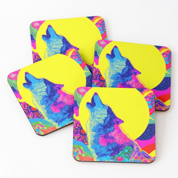 Item preview, Psychedelic Wolf Howling Retro 70s Style designed and sold by ChinzorigBAY.