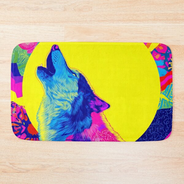 Item preview, Psychedelic Wolf Howling Retro 70s Style designed and sold by ChinzorigBAY.