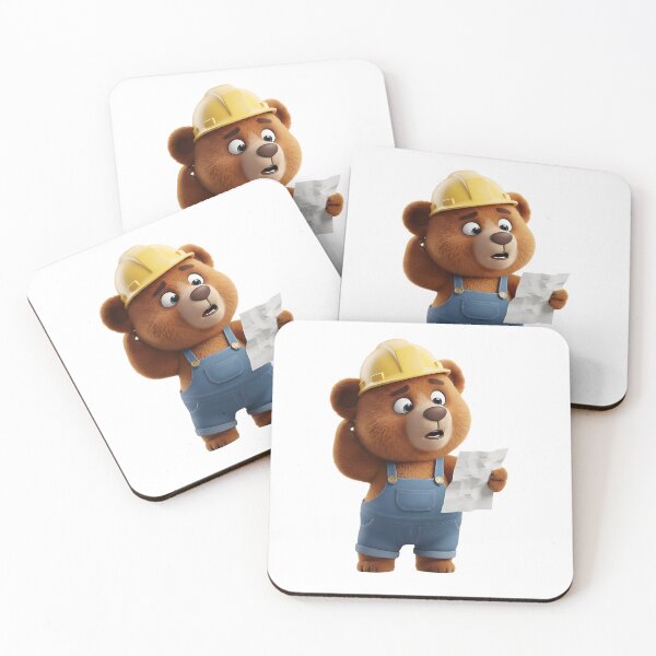 Item preview, Confused Construction Bear Looking At Crumpled Plans designed and sold by vk09.